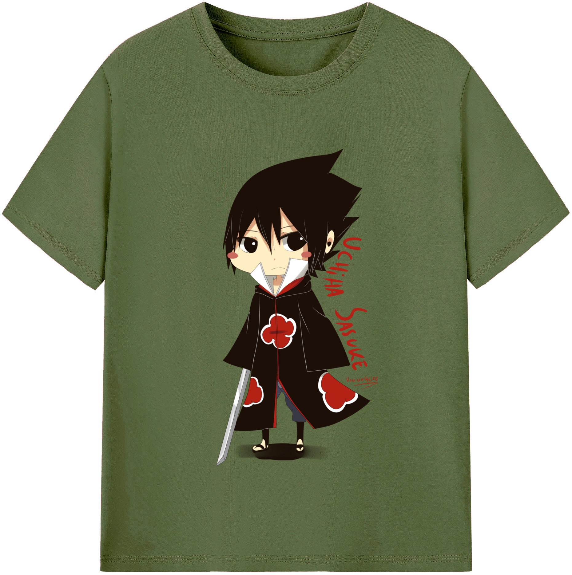 （画像用） NARUTO -ナルト- うちは サスケ Uchiha Sasuke 綿100％半袖Tシャツ（フロントプリント）